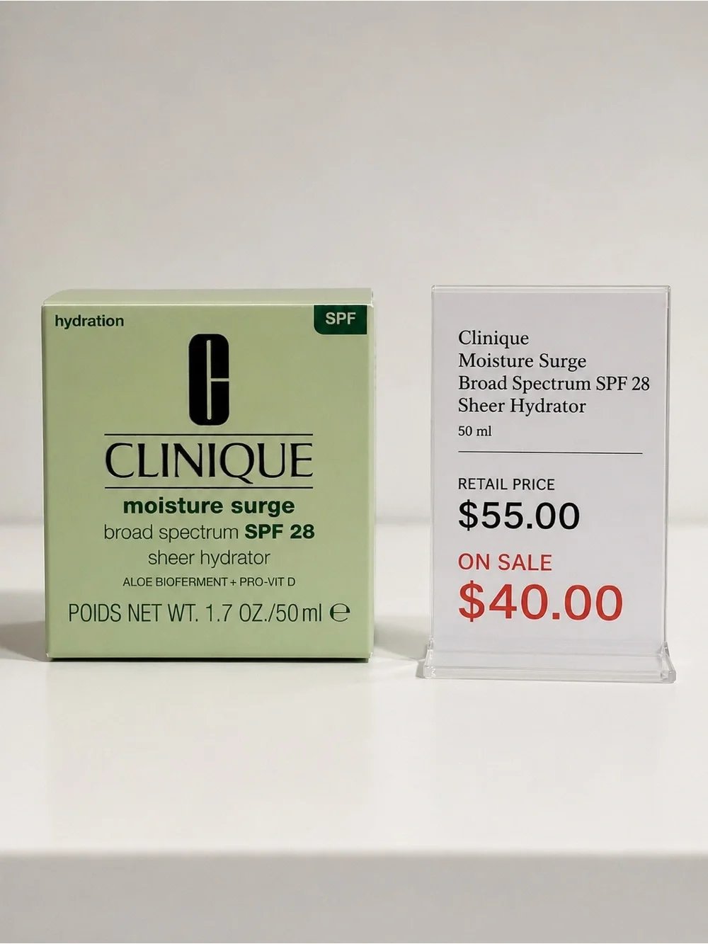 Clinique Moisture Surge Sheer Hydrator - Light Green Packaging